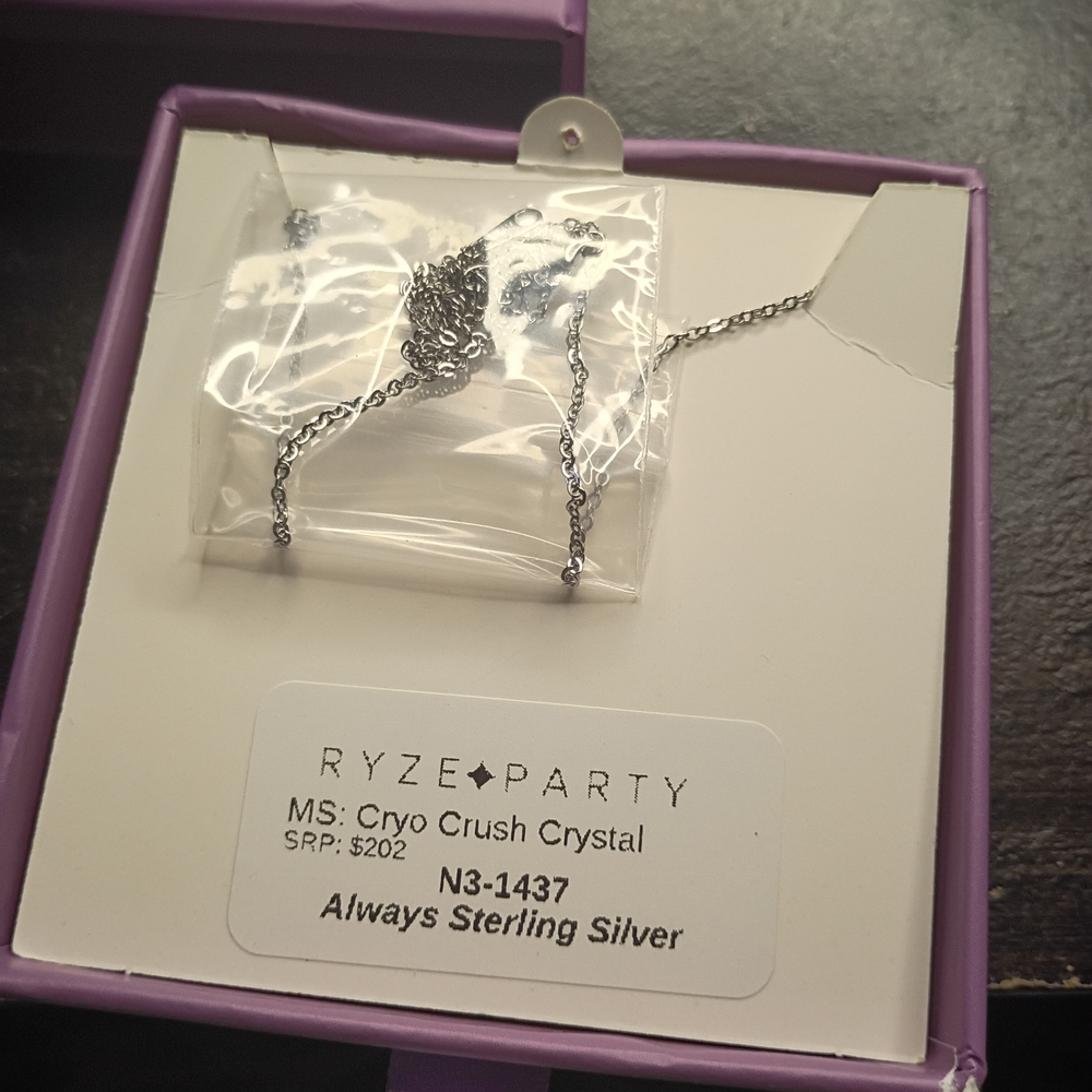 Sterling Silver Necklace with Crystal Accents